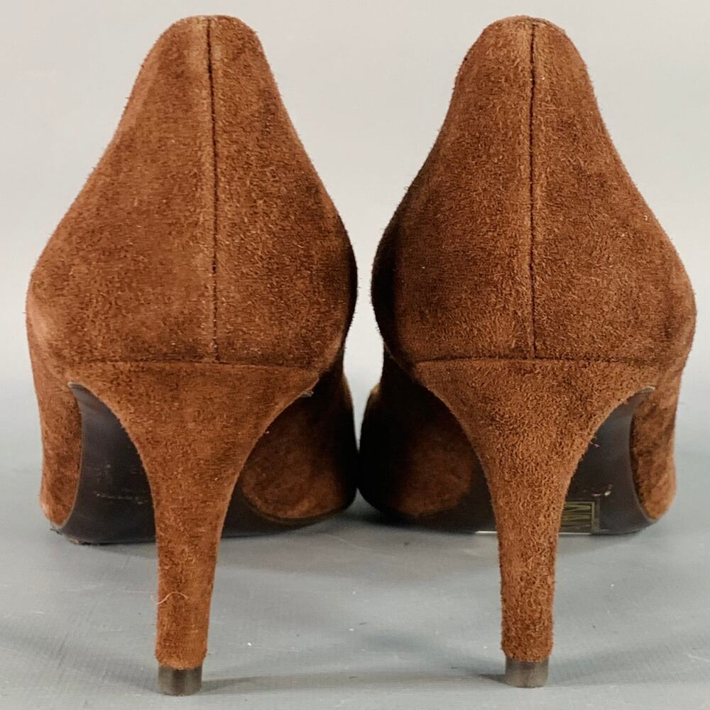 RALPH LAUREN COLLECTION Size 6.5 Brown Suede Pointed Toe Classic Pumps - Picture 3 of 8